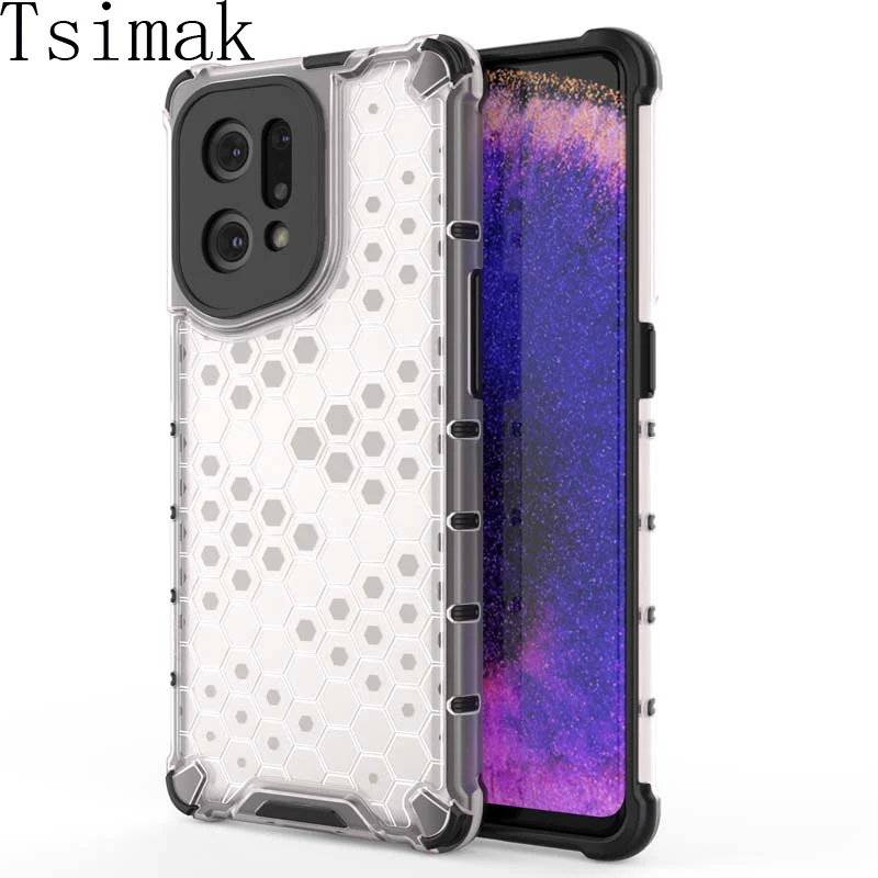 For Oppo Find X5 X3 Pro X2 NEO Lite Case Honeycomb Shell TPU Bumper Shockproof Cover for A96 A78 A74 A57S A57 A53S A53 A17 A1X