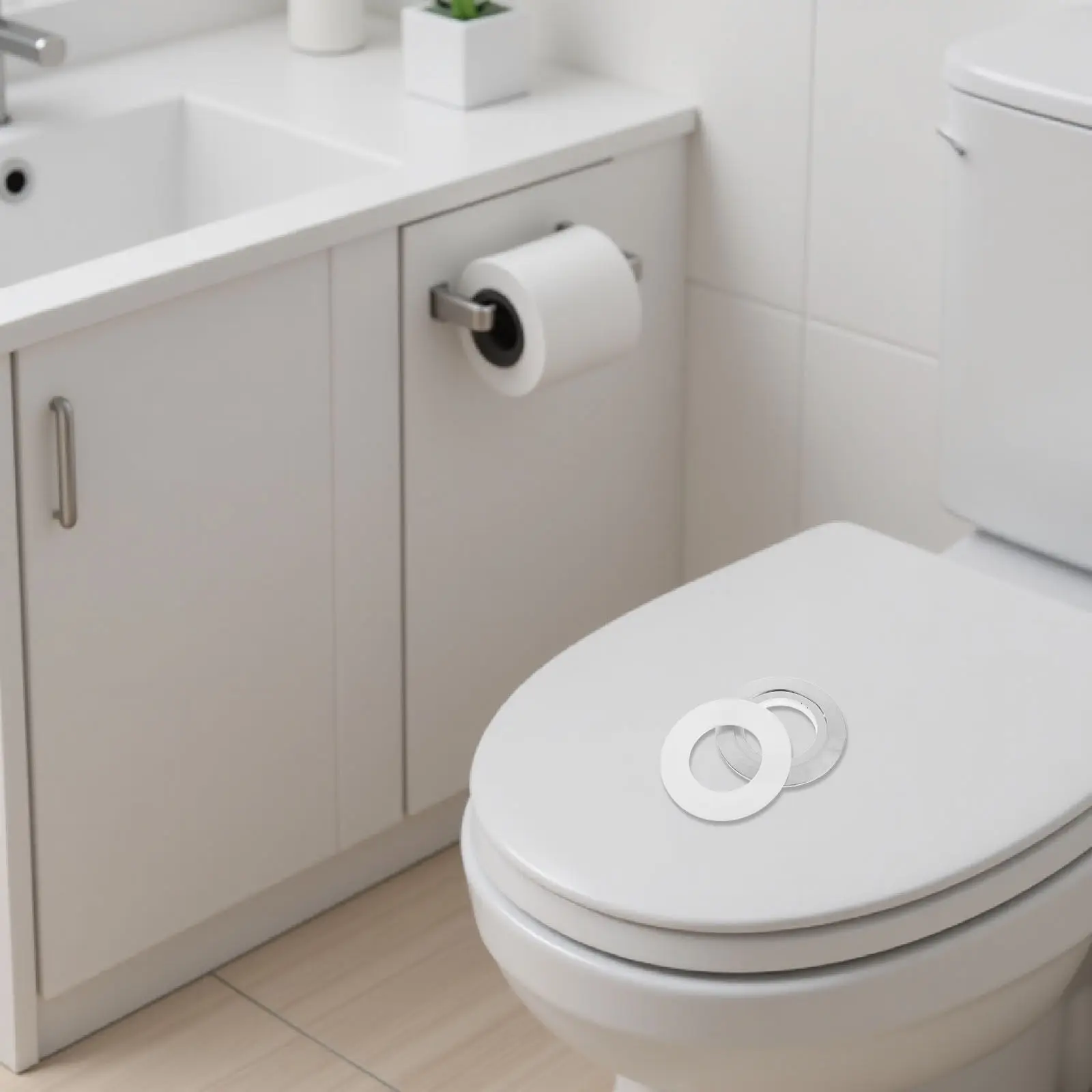 

2Sets Dual Flush Toilet Button Converter Patch Easy Install Flush Auxiliary Gasket Converter Plate from 38Mm for Tank Button