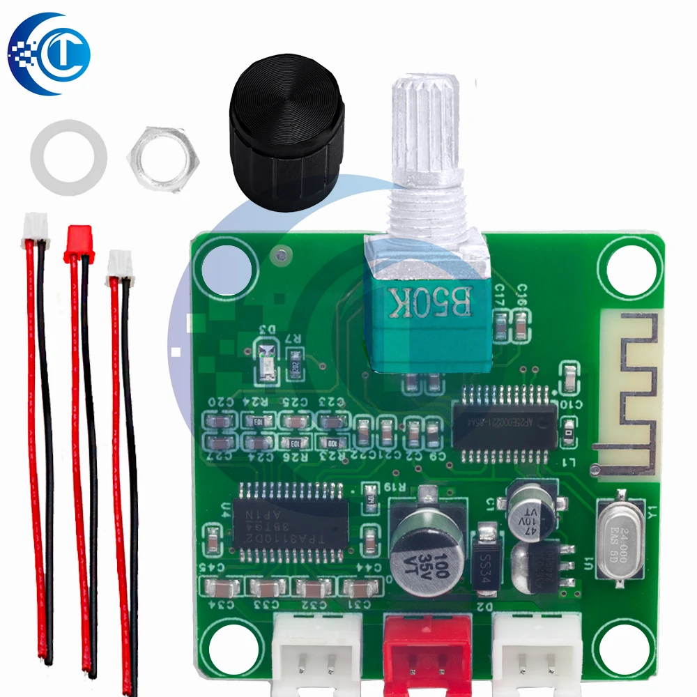 1~5PCS XH-A236  DC12-24V 5.0 Bluetooth digital amplifier board 30W+30W onboard TPA3110D2 amplifier chip 50K dual potentiometer