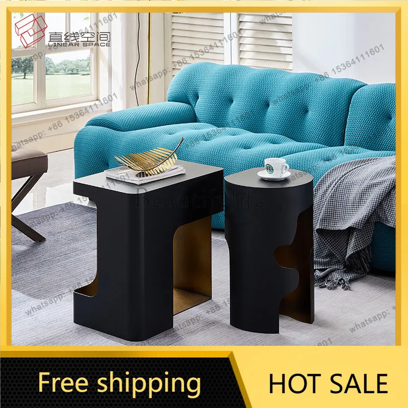 LS Modern Minimalist Sofa Side Table Italian Light Luxury Wrought Iron Balcony Creative Nordic Living Room Corner Cabinet