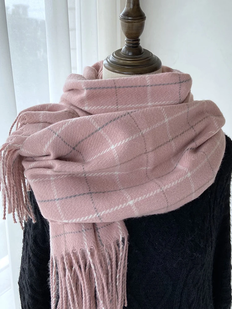 Imitation Cashmere Classic Vintage Scarfs Headscarf Winter Women Ladies Men Preppy Plaid Scarves Pashmina Mujer Male Wrap Shawl