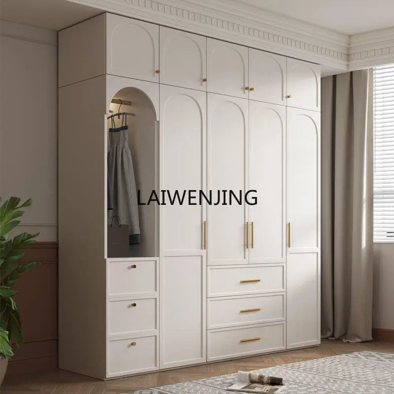 MJY light luxury bedroom household simple cabinet solid wood granular board storage wardrobe