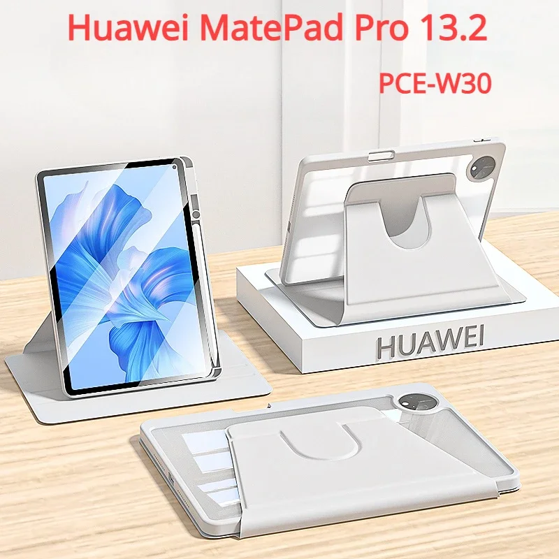 

360Rotation Clear Case for 2025 Huawei MatePad Pro 13.2 12.2 Air 12 11.5S SE 11 Honor Pad 9 X9 A with Pencil Holder Casing Cover