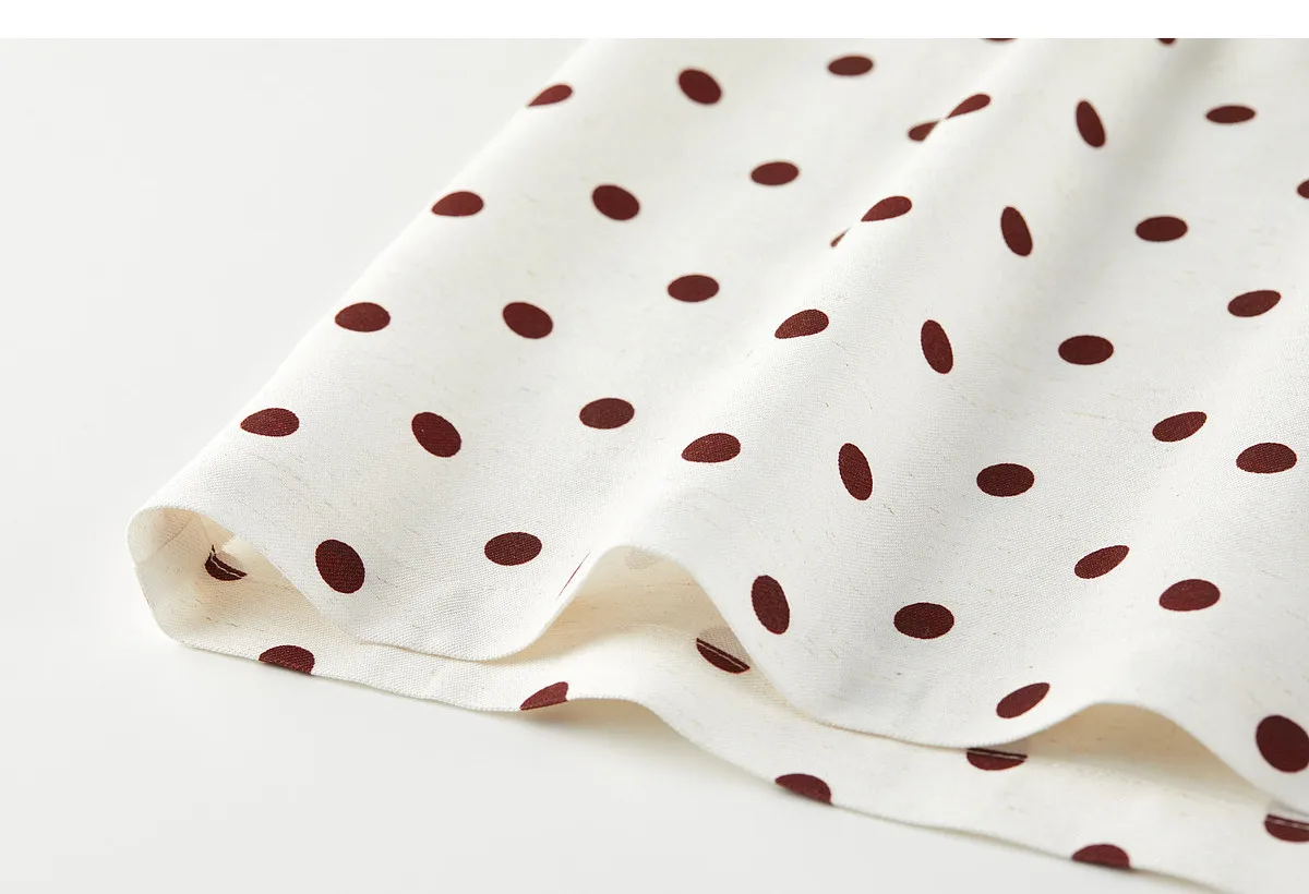 SENTUBILA Damen Französisches Polka-Dot-Kleid Leinen A-Linie Retro Mode Kurzarm Kurzes Kleid Damen Partykleidung 162LI7499 – Detail 29