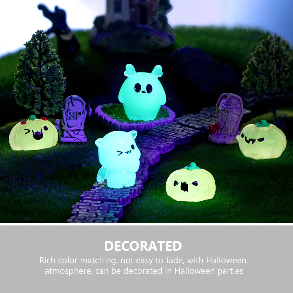 

9pcs Halloween Resin Miniature Adornments Figurines For Diy Micro Landscape Decor Party Scene Props Halloween Day Decoration