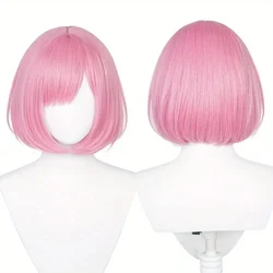 Cosplay Wig for Project Sekai Cosplay Short Straight Pink Party Wigs for Women Girls Pink