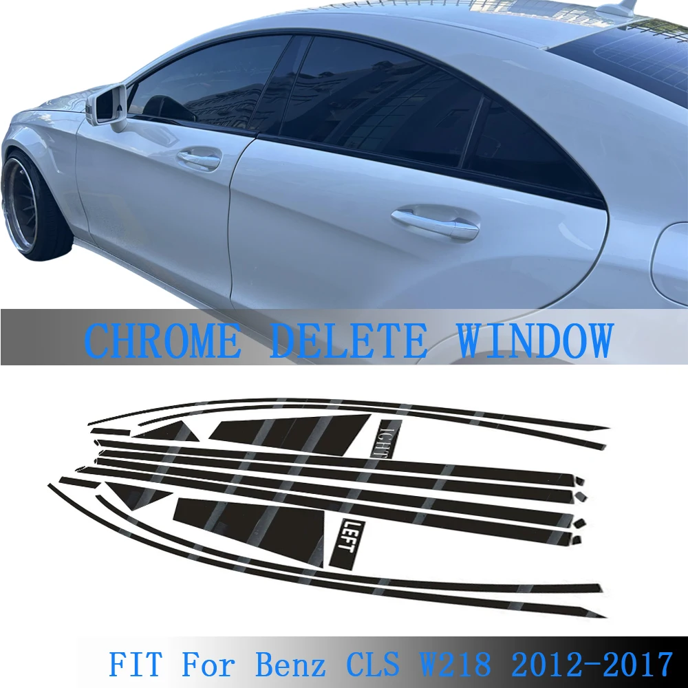 

Glossy Black PVC Car Window Decorative Strip Sticker for Mercedes Benz CLS W218 2012-2017 Exterior Protection Accessory