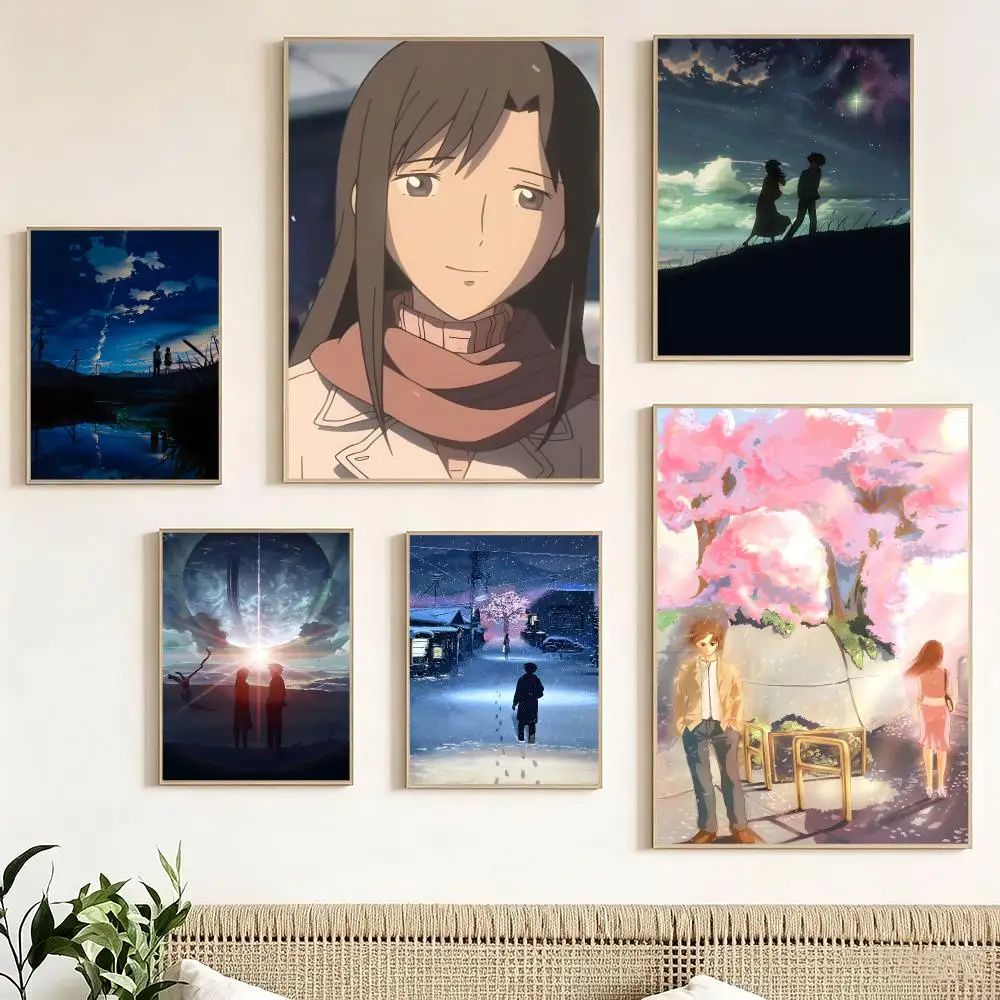 Japanese Anime 5 Centimeters per Second Poster impermeable para el hogar sala de estar dormitorio bar decoracion estetica