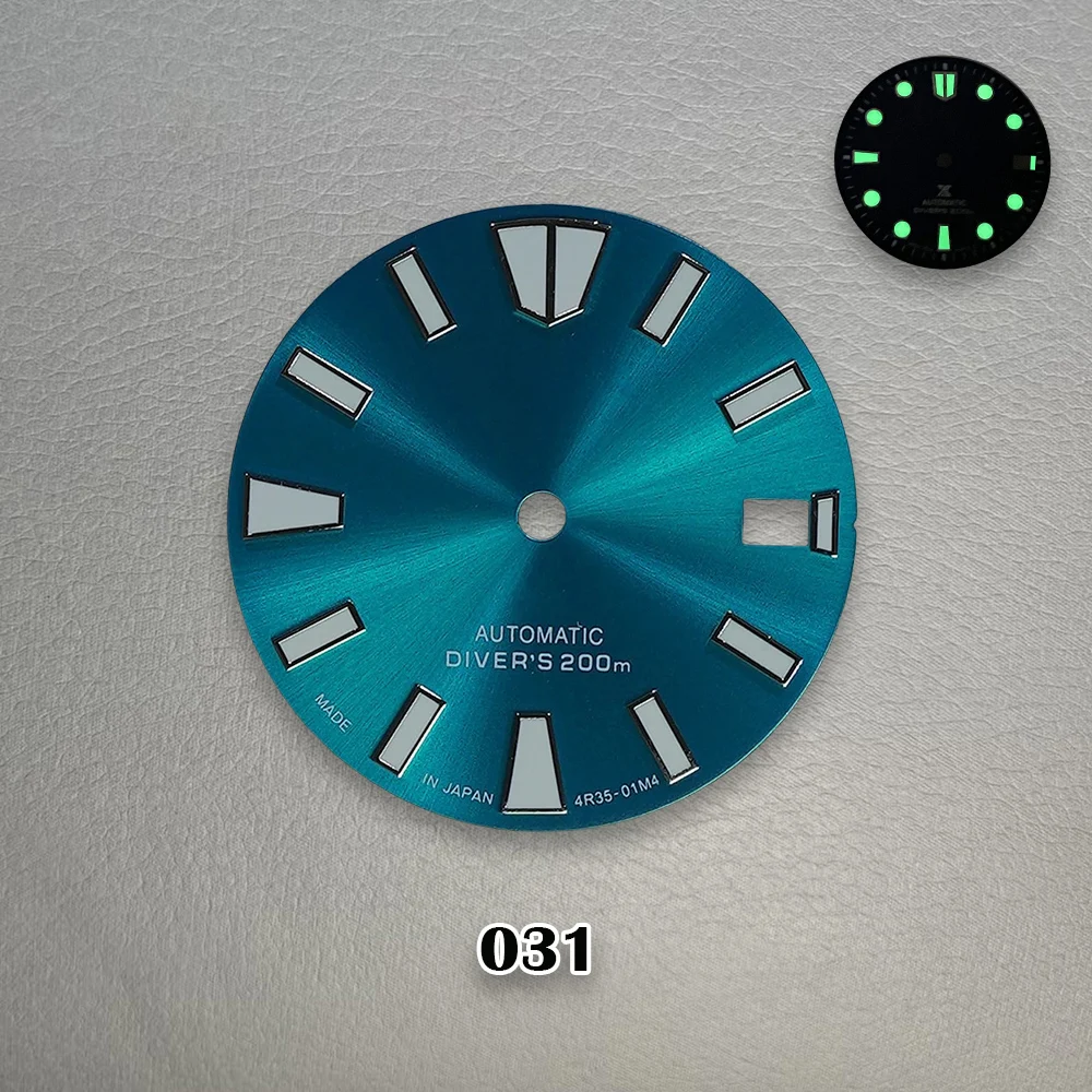 High Quality 28.5mm S Logo Watch Dial NH35 NH36 Dial Green Luminous Fit Japanese Movement NH35 Watch Repair Accessories Parts