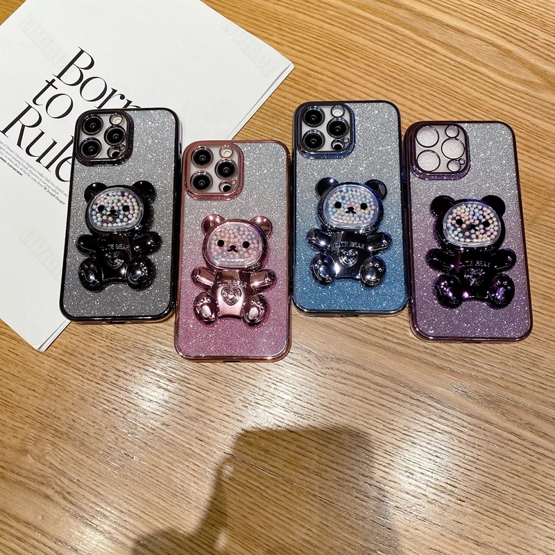 A 50 30 a 70 Cute Bear Holder Case On For Samsung Galaxy A50 A70 A30 A20 A11 A15 Stand Cover A50s A30s A20s a21s A7 2018 A750