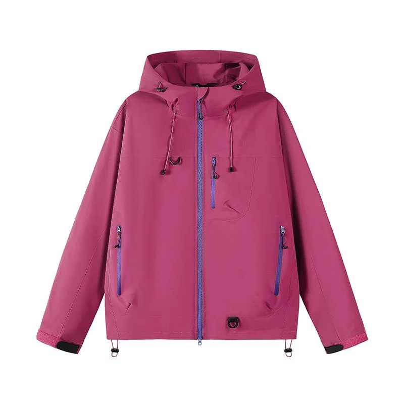 Wiosenno-jesienna kurtka z kapturem, technologia New Three-proof, wodoodporna, idealna na podróże i do pracy, styl casual.
