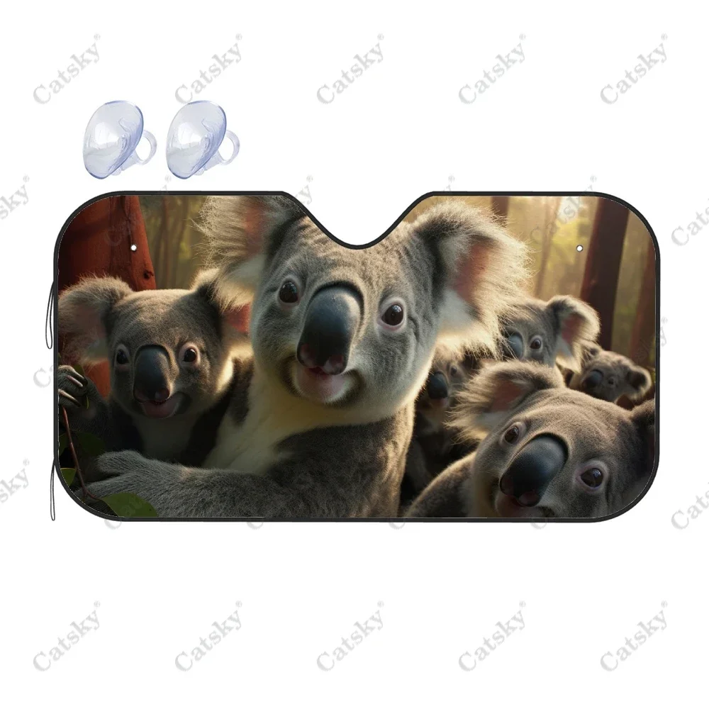 Koala Bear Sitting On Tree Car Windshield Sunshade, Front Auto Car Windshield Sun Shade Blocks Uv Rays Sun Visor Protector