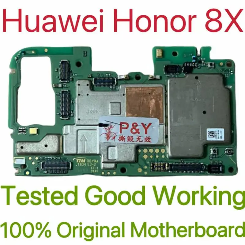 Global Version Origineel ontgrendeld moederbord voor Huawei Honor 8X Getest circuitplaat Hoofdprintplaat voor Huawei Honor 8X