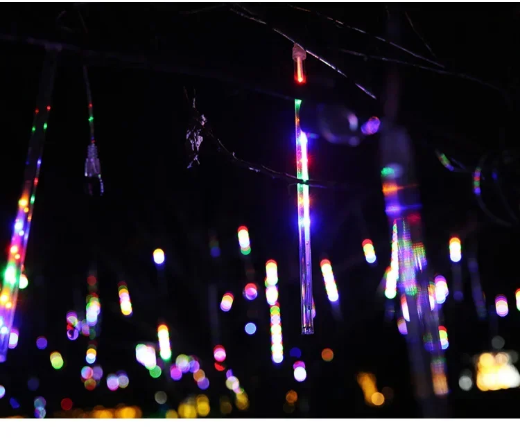 45cm Meteor Shower 8 LED Tubes Waterproof 5V USB Warm Blue RGB LED String Lights for Outdoor Holiday Christmas Tree Decoration