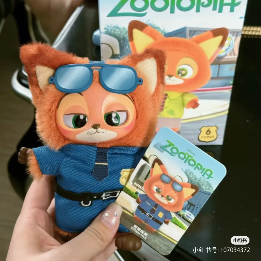 Poupée en peluche originale Disney Zootopia, série boîte aveugle, mignon, fait à la main, ornements cadeaux personnalisés pour hommes et femmes