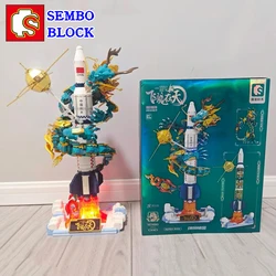 SEMBO China's space industry building blocks aerospace series assembled models children's toys as birthday gifts for boyfriend