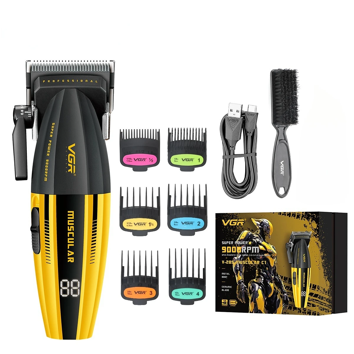 VGR Clipper Professioneel Haartrimmer Elektrisch Haarknipper 9000 RPM Haartrimmer Barbier Snoerloos Tondeuse voor mannen V-285 - afbeelding 1