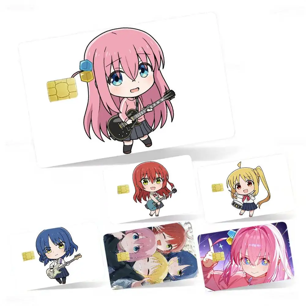 

B-bocchi the Anime rock 4pcs 1Set Film Skin for Debit Credit Bank Visa Card Decal Cover