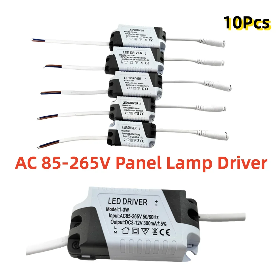 

10Pcs LED Driver 8-18W/ 8-24W/ 24-36W Lighting Transformer Power Supply Adapter for Led Lamps Strip AC85-265V Panel Lamp Driver