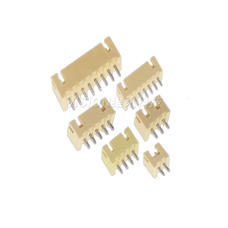 XH2.54MM Yellow Connector Beige High Temperature Resistant Flame Retardant Socket 2P/3P/4/5/6/7/8/9/10Pin Straight Curved Needle