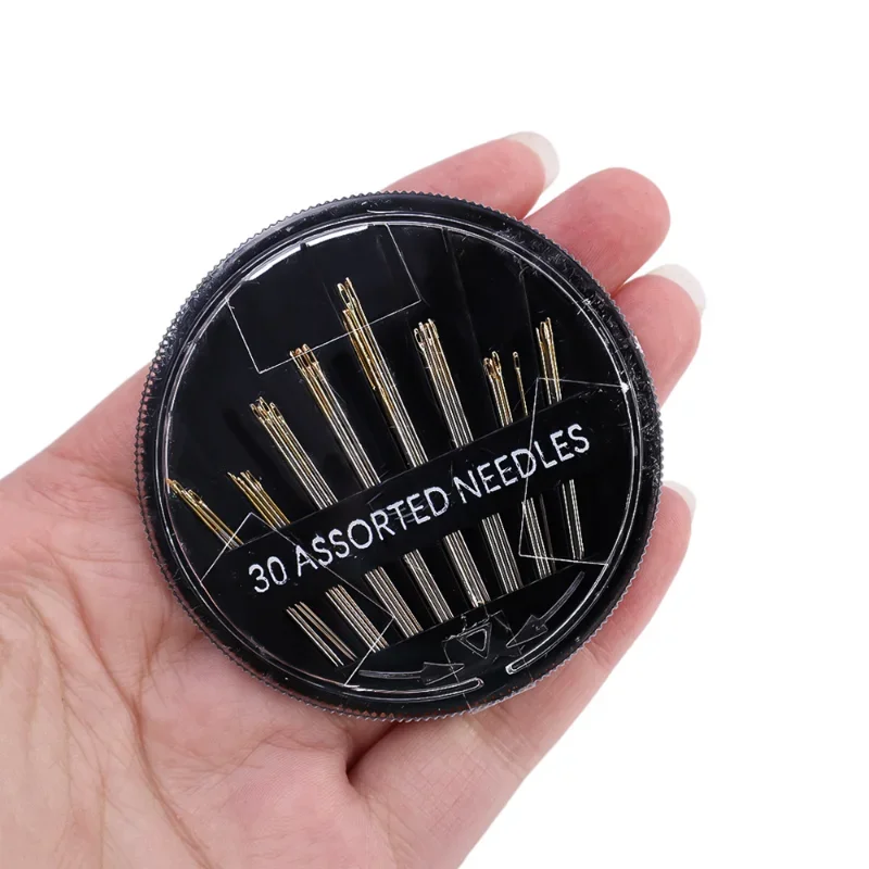 12/30Pcs Sewing Needles Hand Sewing Needles Disc Set Assorted Round Box Hand Quilt Embroidery Mending Craft Sewing Accessories