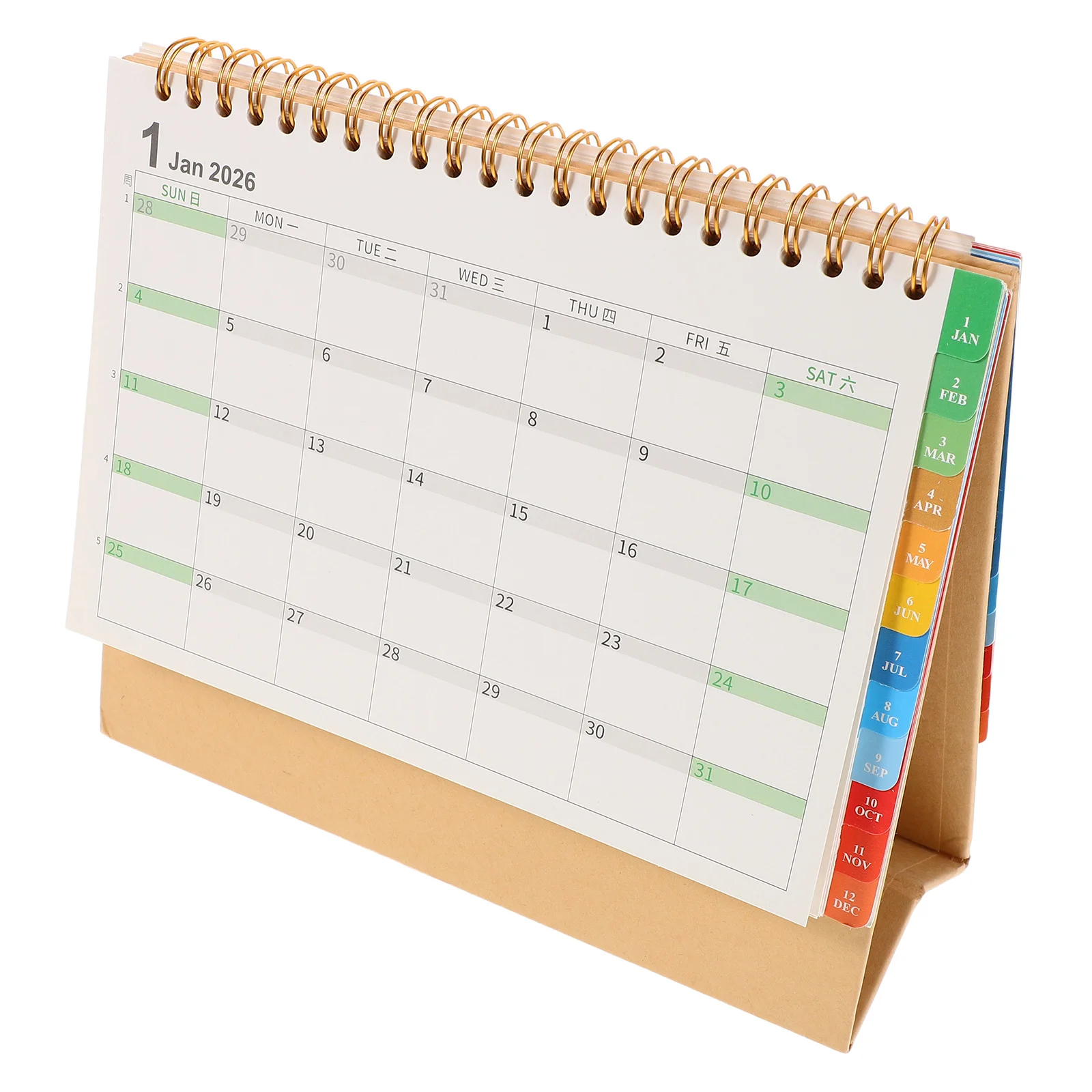 

Настольный календарь 2026, стоячий флип-двухпроводной переплет, минималистичный ежемесячный еженедельник, настольный органайзер, ежедневный стоячий календарь