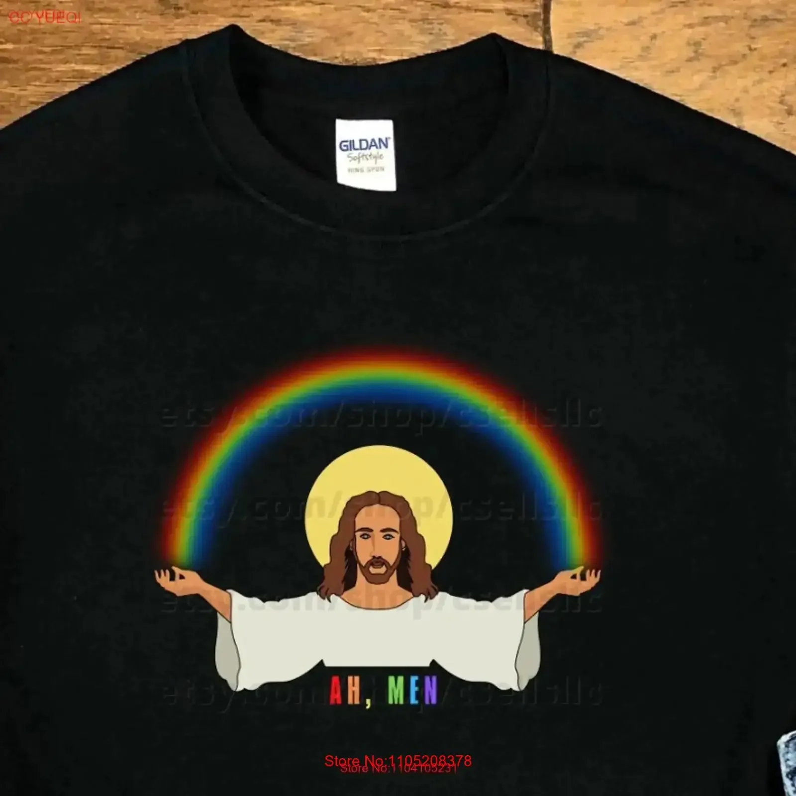 Funny Gay Jesus T Shirt for Atheist Offensive Christian LGBTQ Pride Anti Religion Present Blasphemy Satanist vintage Washed