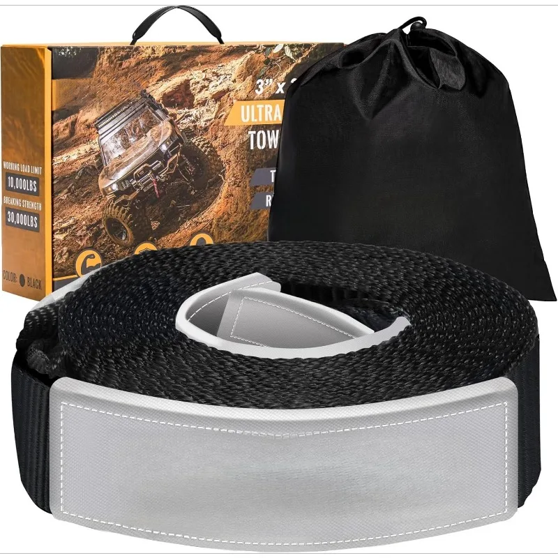 

Tow Strap – 3'' x 30ft Car Tow Straps Heavy Duty with 35,000 lbs. Break Strength and Reinforced Loops Emergency Ro