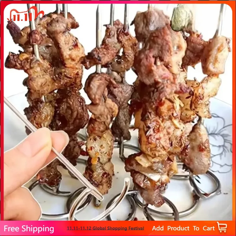 

8pcs Air Fryer Skewer Stand Vertical Stainless Steel BBQ Holder Food Grade Oven Skewers Home Kitchen Picnic Grilling Kabobs