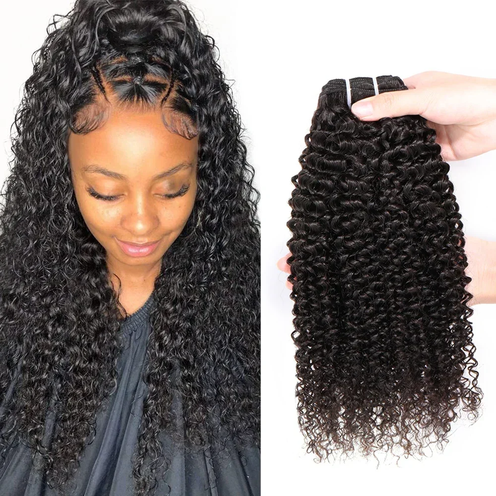 

Brazilian Virgin Kinky Curly Bundle Deals Jerry Curl Bundles Human Hair Deep Curly Bundles12-28 Inch Natural Hair Extension