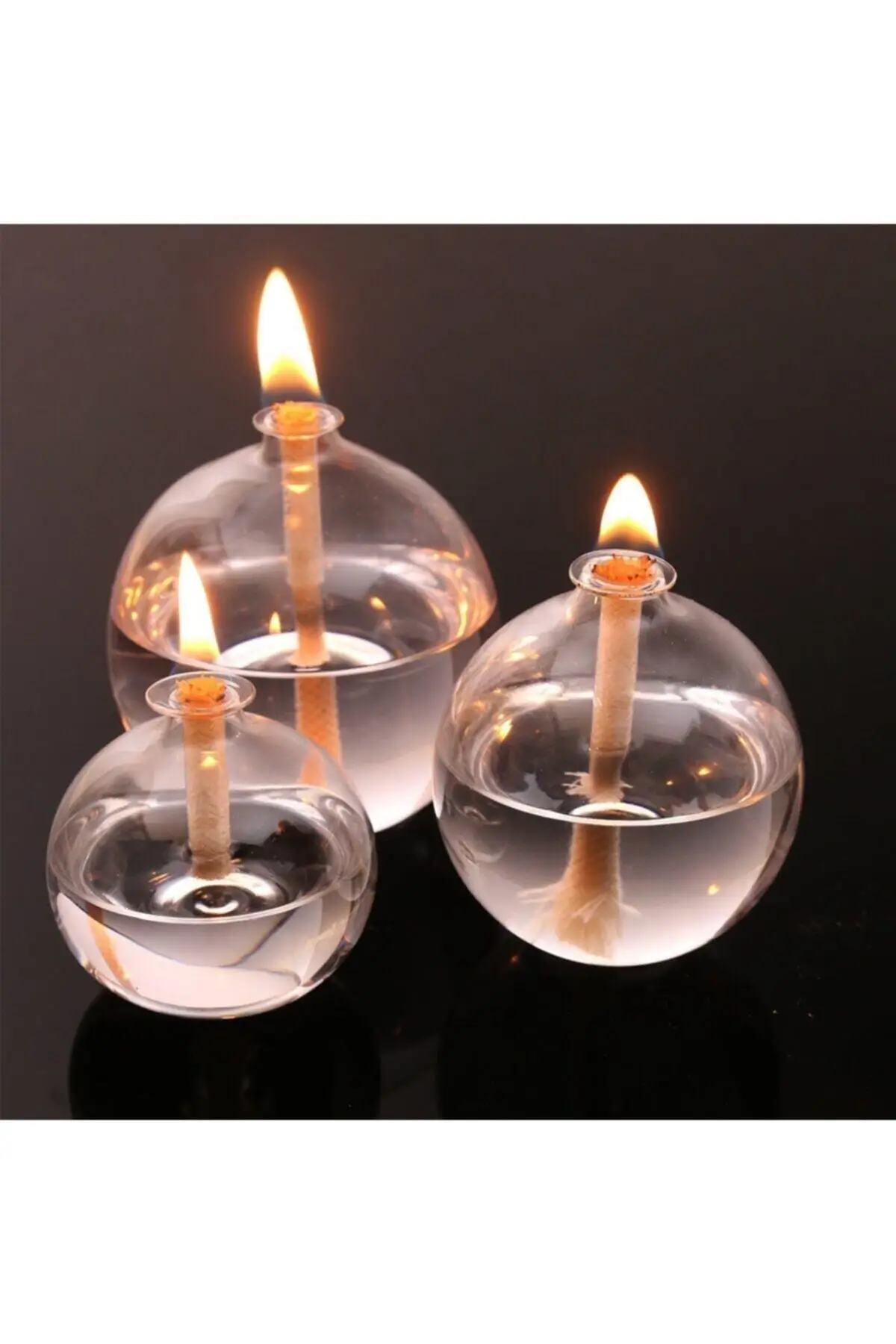 Üçük glass kerosene lamp 3 Set art candle gas lamp living room decoration Thanksgiving Day decoration romantic night light