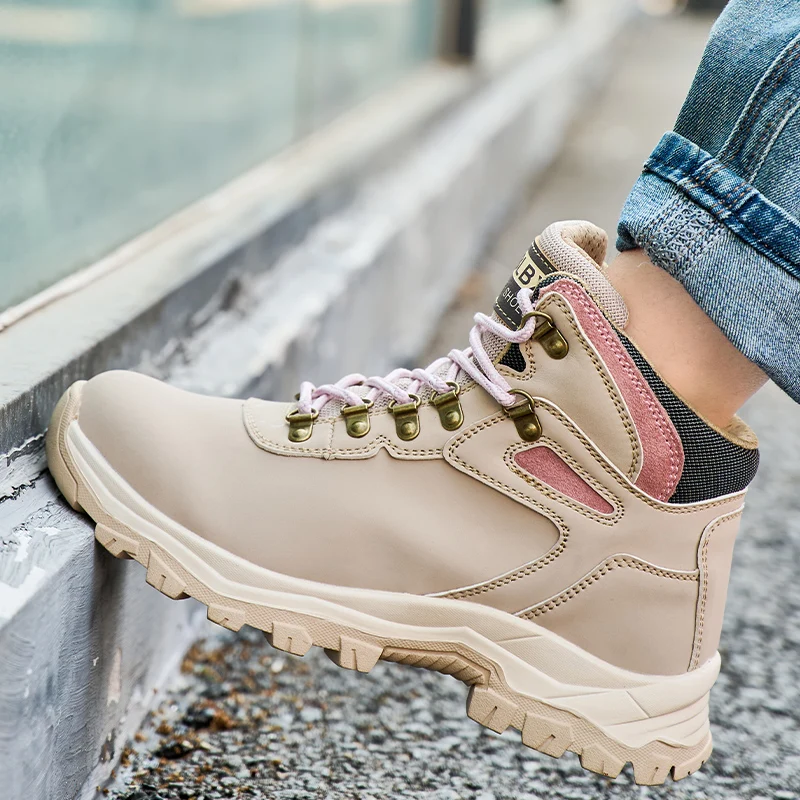 Women's Waterproof Breathable Safety Sneakers Steel Toe Work Shoes Anti-Puncture Puncture-Resistant Protective Comfort Workboots