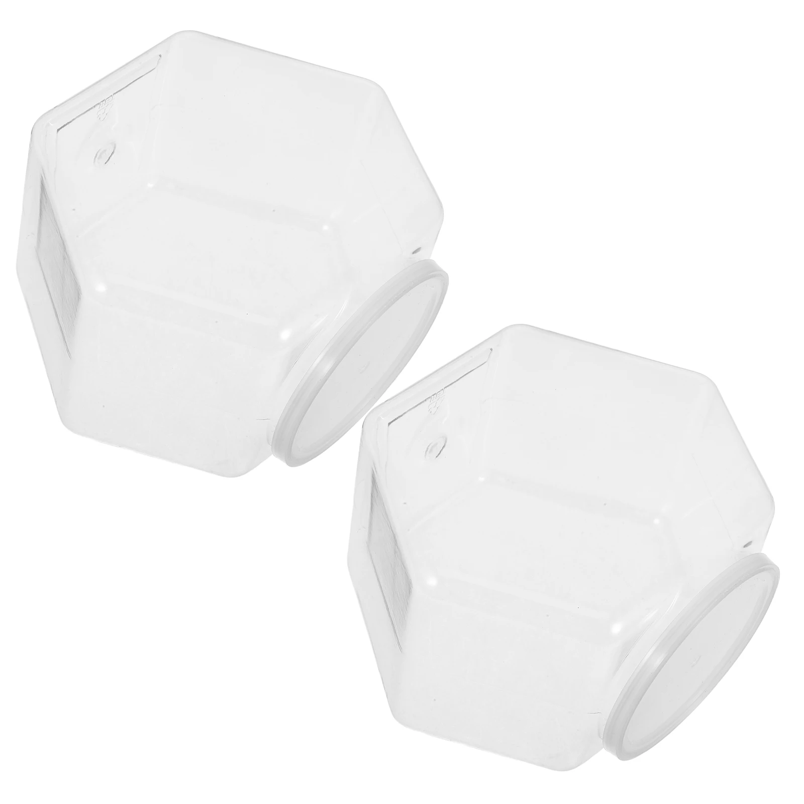 

2pcs Plastic Container Fish Tank Bowl Desktop Small Pet Aquarium Clear Office Decor Hexagon Shatterproof Fish Bowls