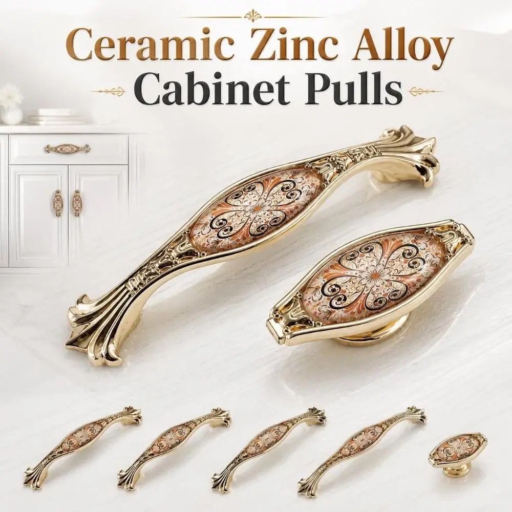 Zinc Alloy Furniture Cabinet Pulls 96mm128mm192mm Exquisite Decorative Drawer Handles Sturdy Anti-rust Vintage Cabinet Knobs