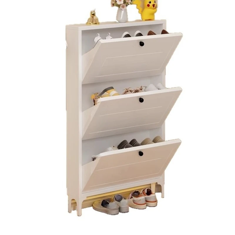 

12Cm ultra-thin steel tipping bucket shoe cabinet hanging on the wall, small apartment door entrance cabinet, extremely narrow s