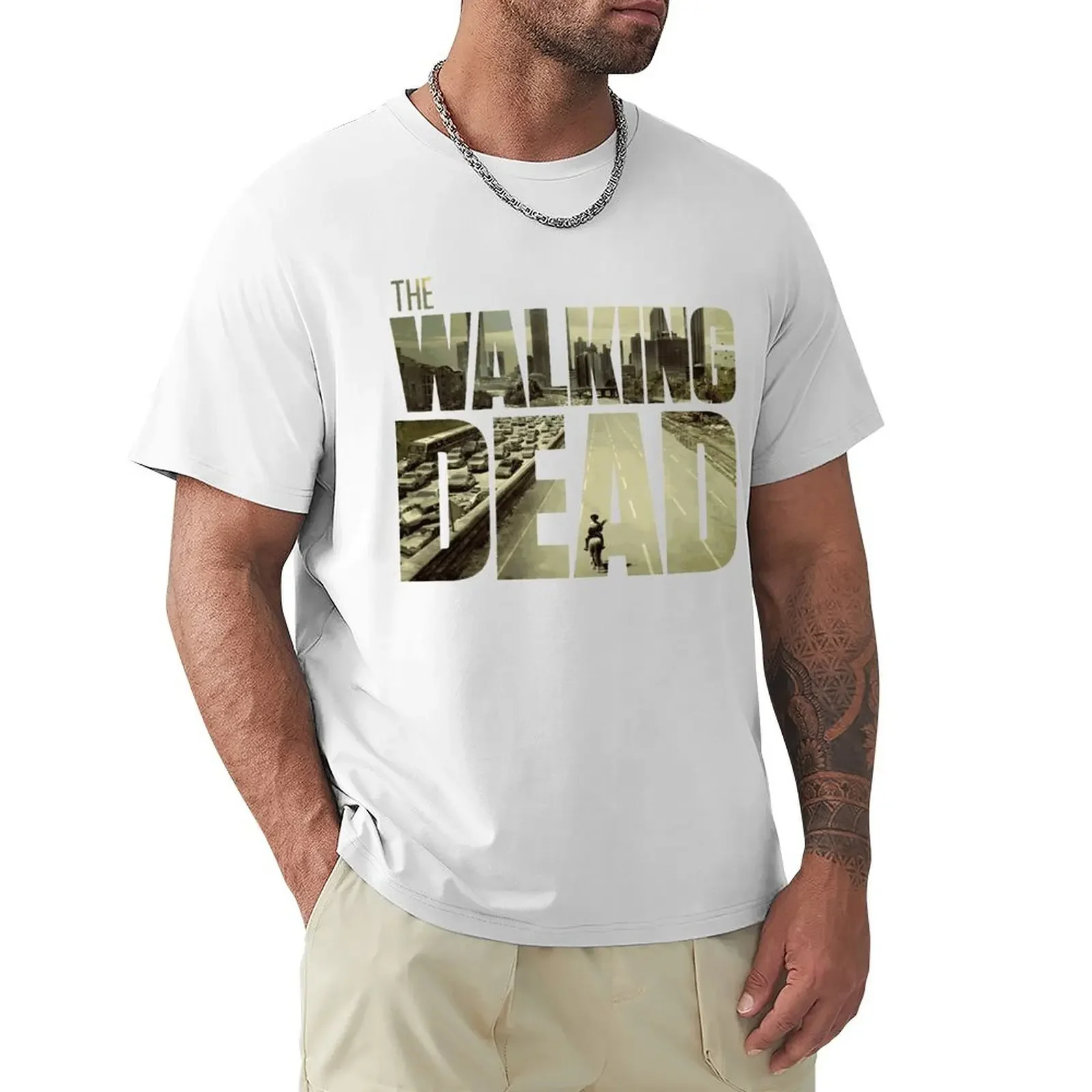 The Walking Dead T Shirt Funky Man\'s Short Sleeve Cotton Tee Shirt Customized Boyfriend\'s Top Cool