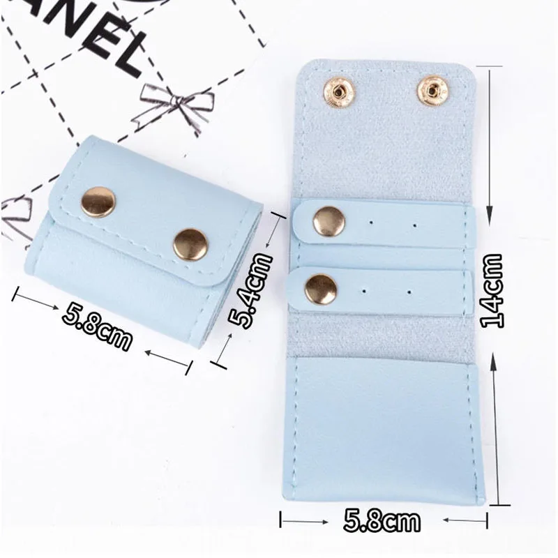 10pcs/lot PU Leather Multi-functional Fashion Jewelry Bag Portable Travel Ring Earrings Gift Storage Buckle Bag