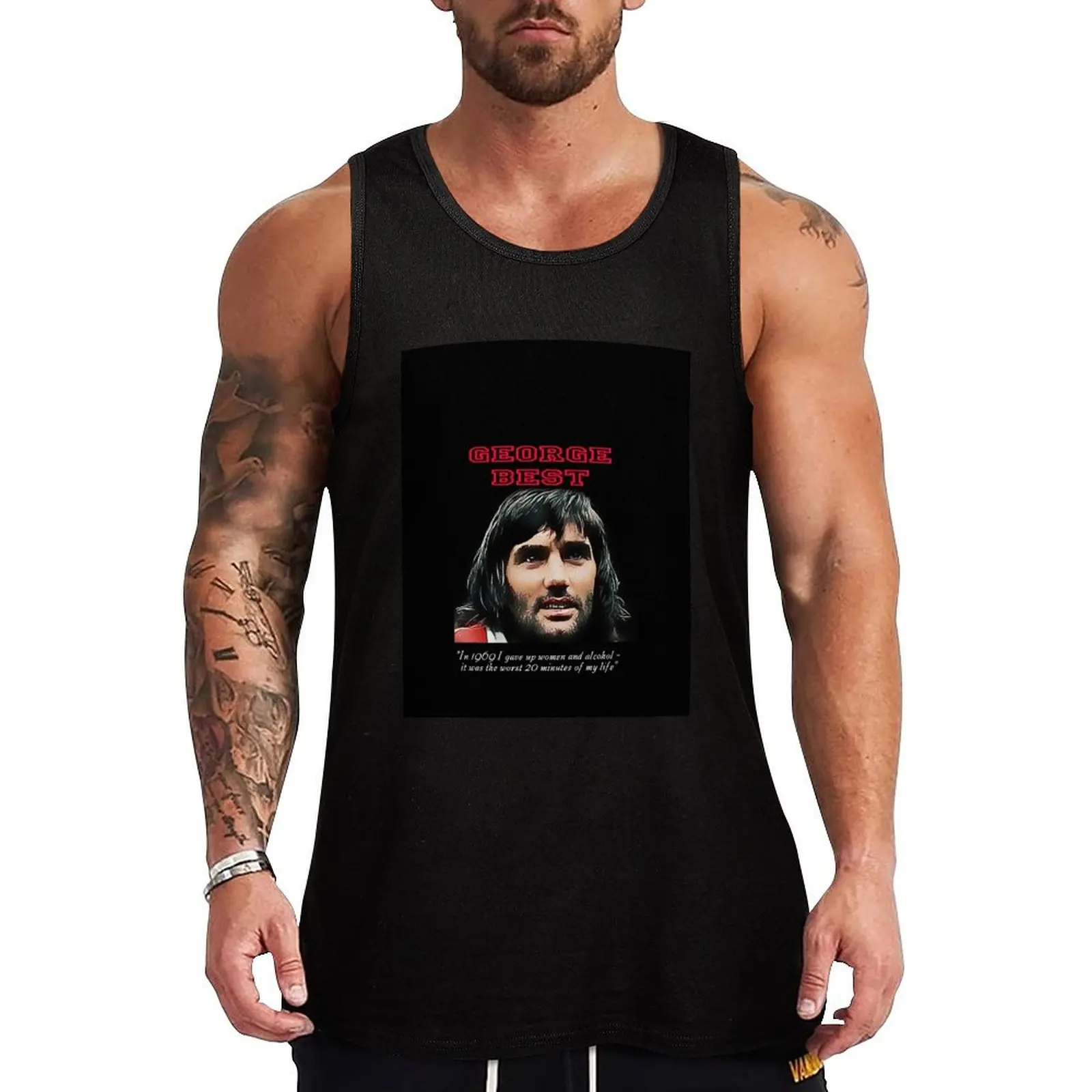

GEORGE BEST - Iconic Footballer Tank Top Men sleeveless tee Men's singlets plain t-shirt gym clothes for man