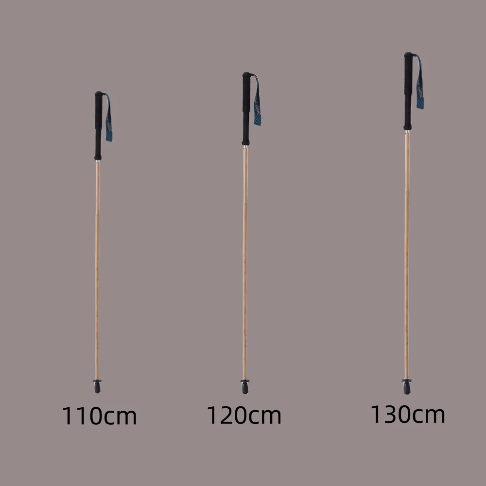 2023 New Arrival Hiking Pole Ultralight Trekking Poles High Strength Carbon Fiber & Natural Bamboo Skin Trekking Pole Outdoor