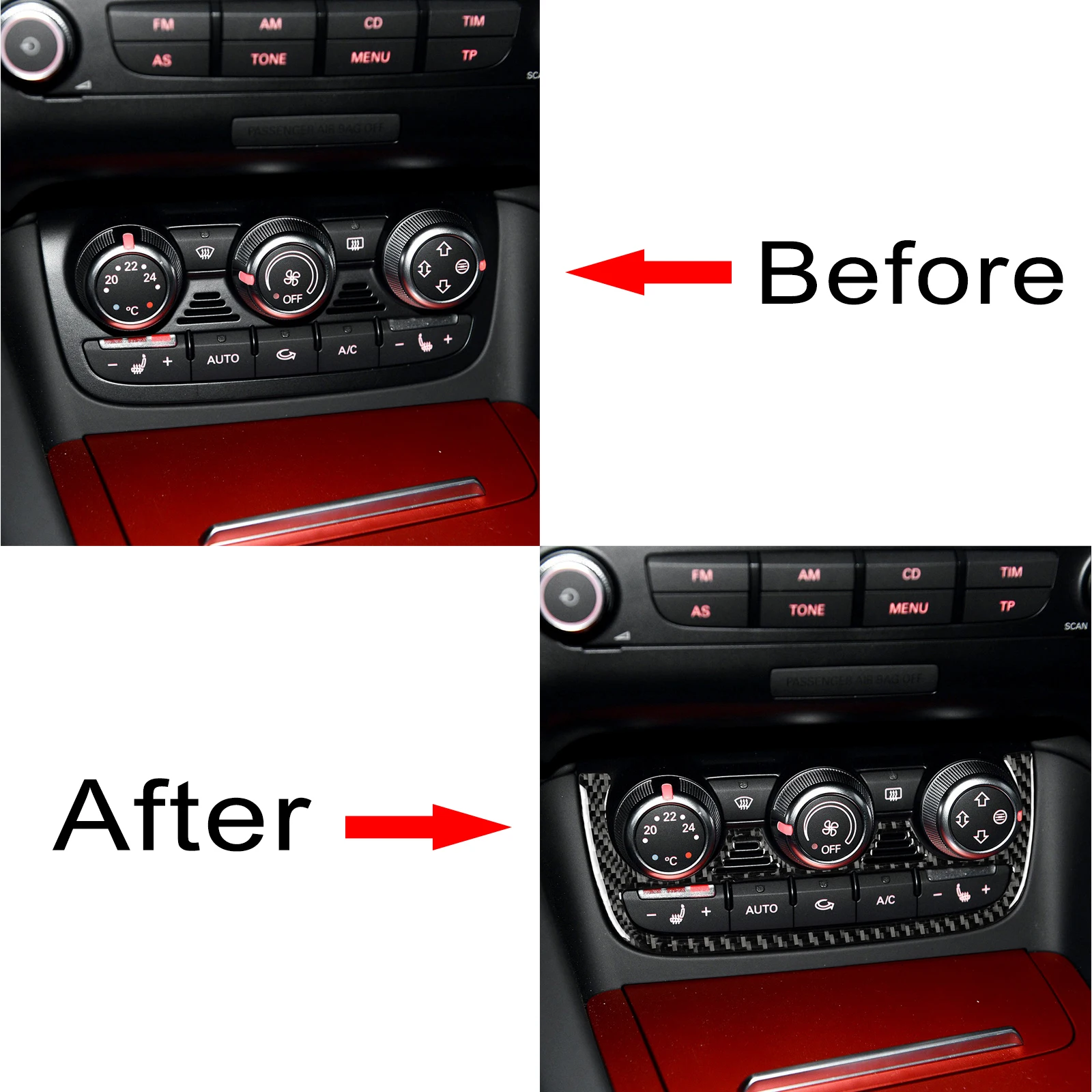 For Audi TT 8n 8J MK123 TTRS 2008-2014 Car Air Conditioning Switch Car Stickers Car Accessories Interiors Wear-resistant