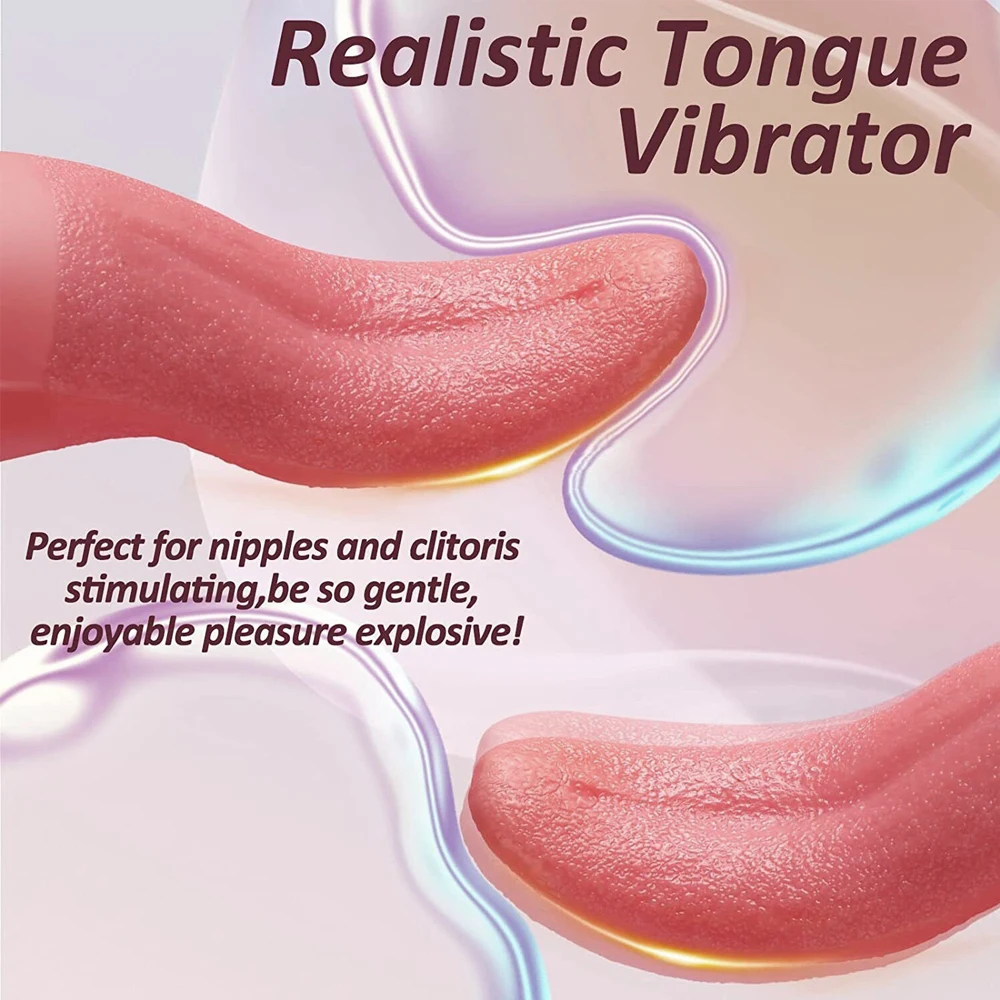 Realistic Licking Tongue Vibrators for Women 10 Speeds Nipples Clitoral Stimulation Sex Toys for Adult Female Couples