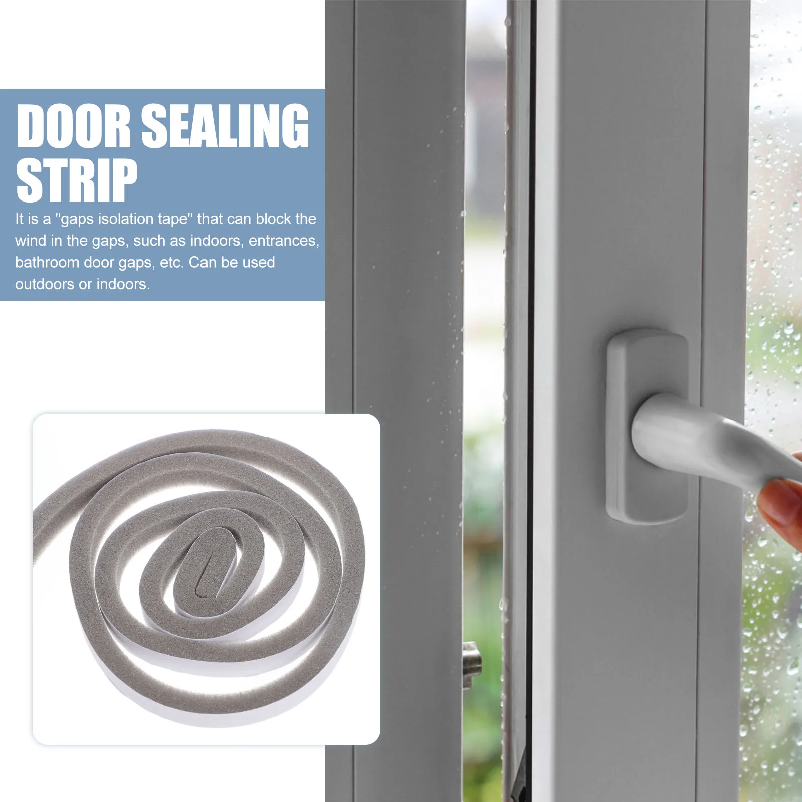 

4 Rolls Door Window Seal Strips Self-Adhesive Eva Foam Weatherproof Anti-Collision Strip For Gap Dust Noise Insulation Sealing