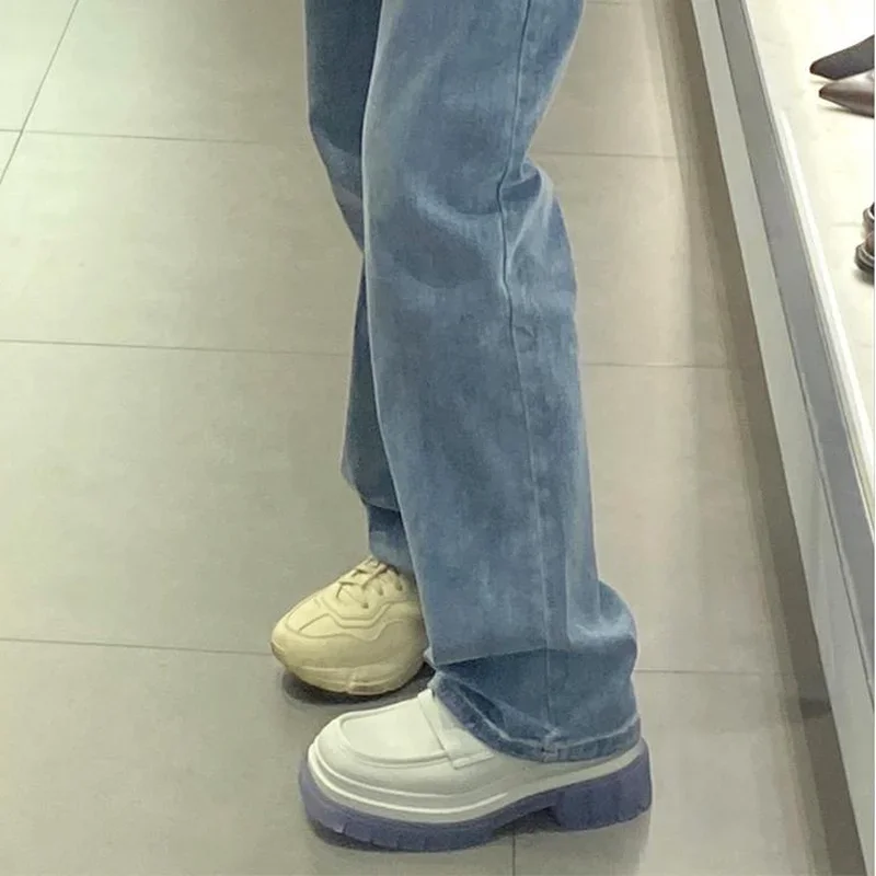 Jean taille haute pour femmes, pantalon à jambes droites, assorti avec tout, Style BF, petit ami, pleine longueur, décontracté, Ulzzang, Streetwear, été