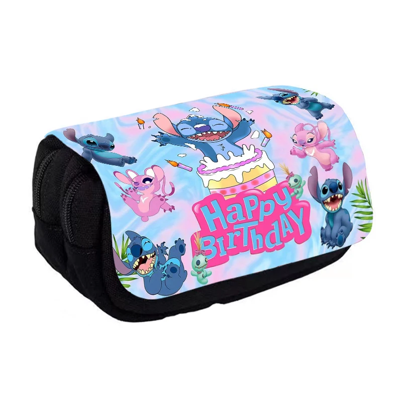 Disney Lilo & Stitch Theme Styles Pencil Bag Nylon Pencil Case Children Black  High Quality Stationery To School Supplies Gifts