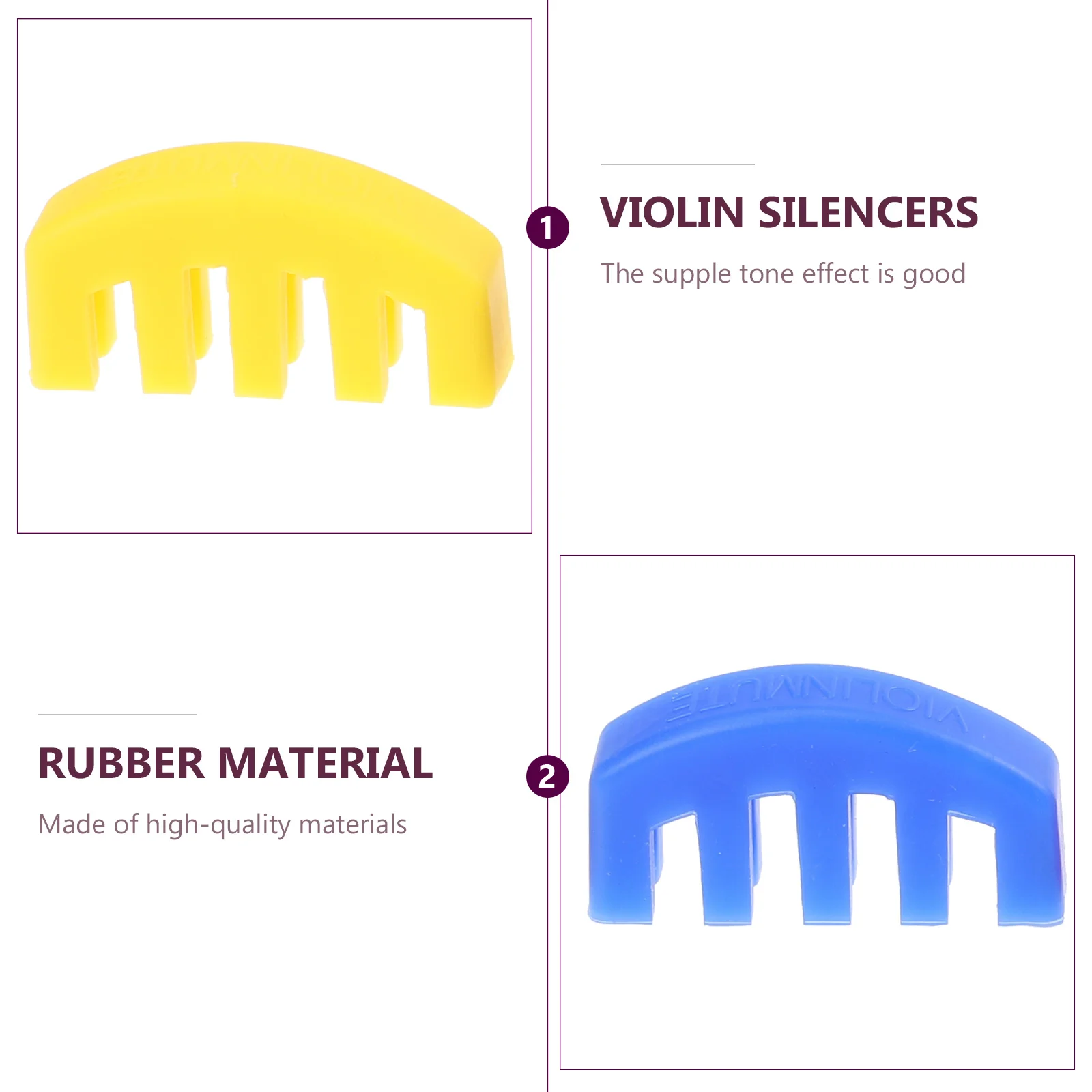 4 PCS Violin Mute Purple Spreader 4/4 Maker Tools Sordina for Holder Practice Surdina