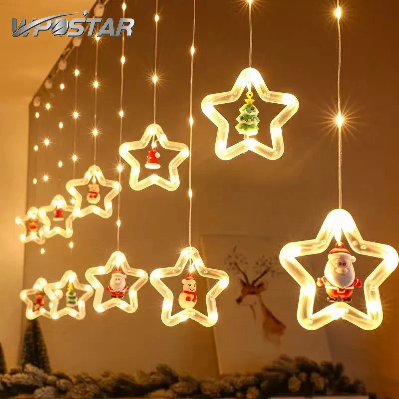 10LED Christmas Fairy Lights Santa Claus Window Decoration String Lights Christmas Gift Navidad New Year Home Decoration