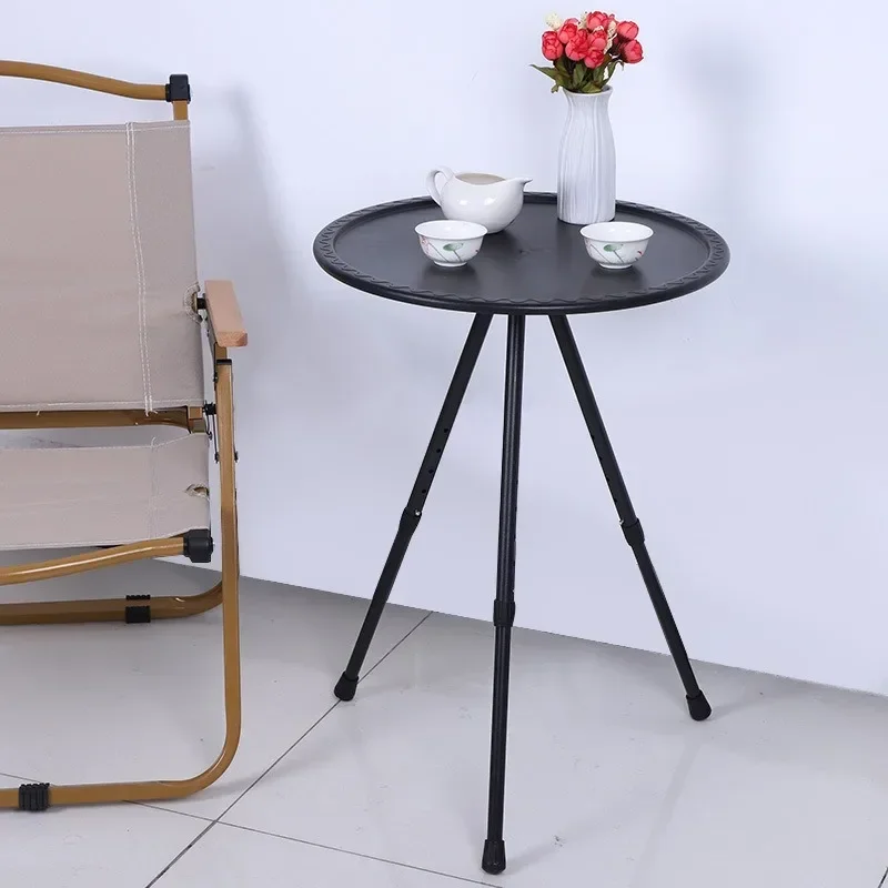 Outdoor Portable Folding Table Lifting Small round Table Simple Tea Table Camping Self-Driving round Picnic Table Bedside Table