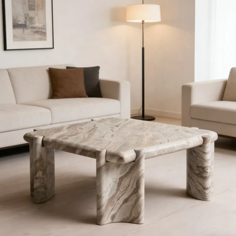 

✿p Factory Natural Stone Trestle Table Stone Plank Table Manufacturer for Dining Room Natural Stone Artisan Table