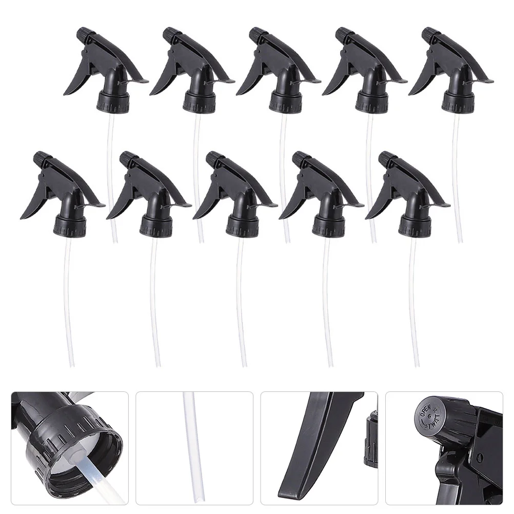 10 PCS Spray Bottle Nozzle Adjustable Sprayer Watering Plant Tool Worn Out Trigger Plastic Heads Gardening Variety of Bottles