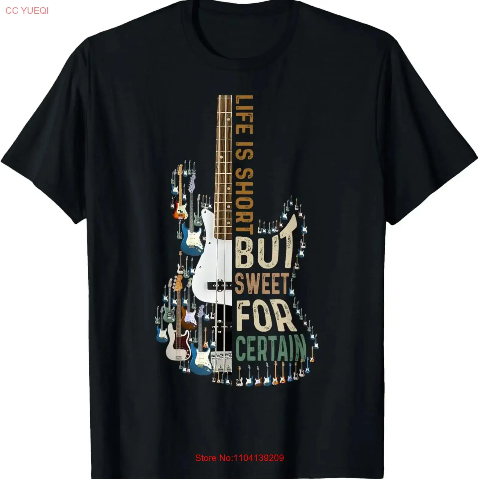 Life Is Short But Sweet For Certain Guitar Lover Music T Shirt vintage Washed Slightly Breathable Top For Everyday Wear Stylish